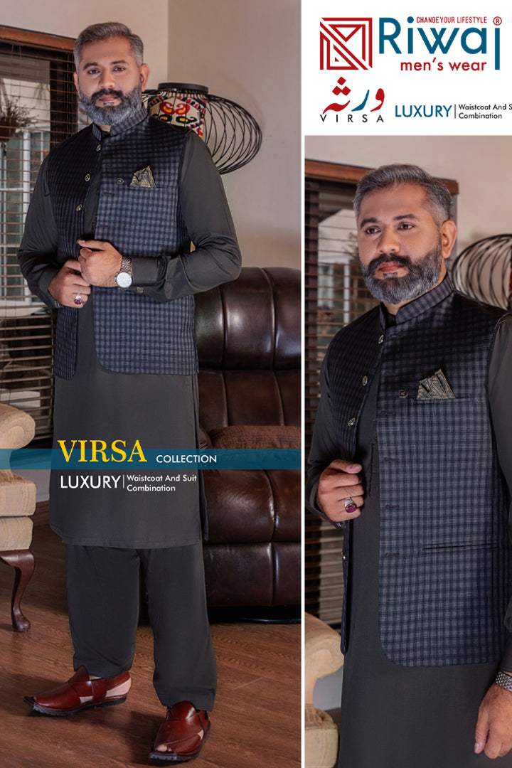 Virsa - Luxury Waistcoat And Suit Combination