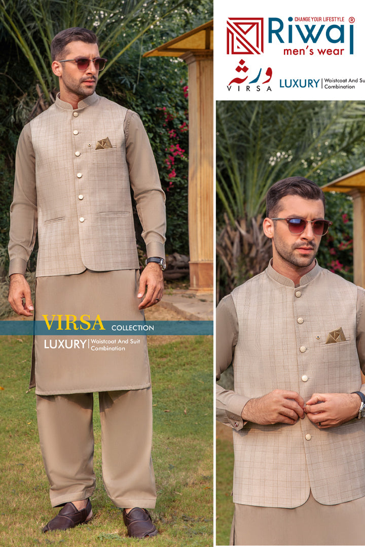 Virsa - Luxury Waistcoat And Suit Combination