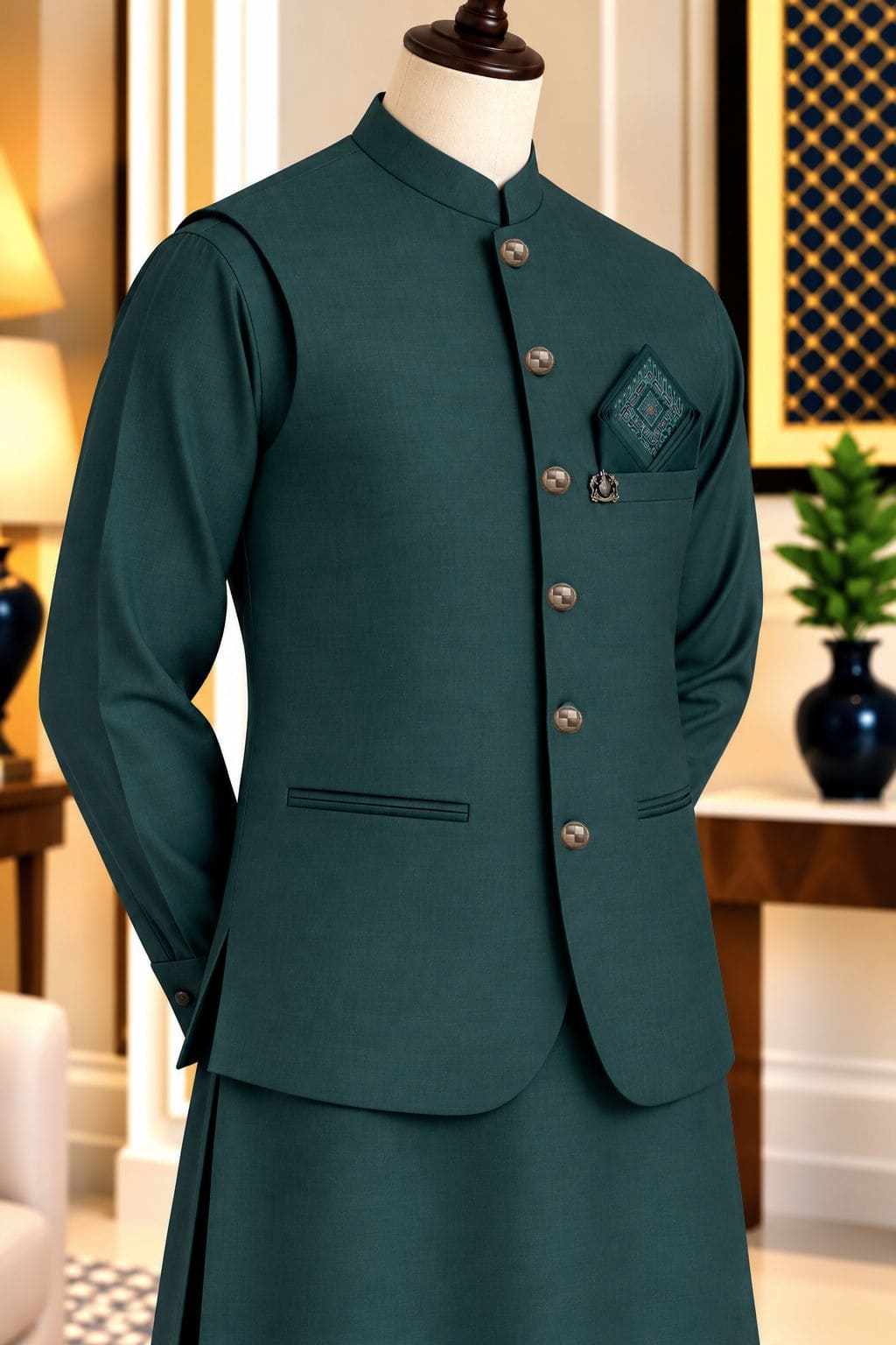CM-1343  SUIT + WAISTCOAT