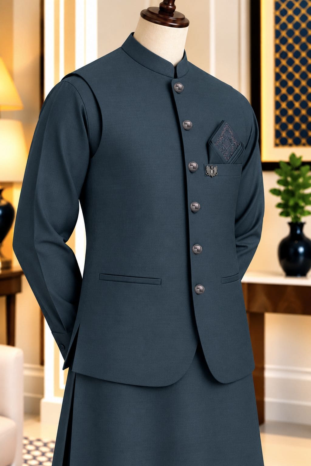 CM-1343  SUIT + WAISTCOAT
