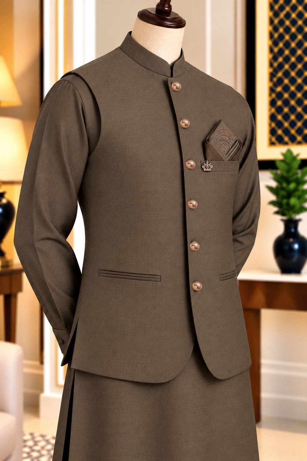 CM-1343  SUIT + WAISTCOAT