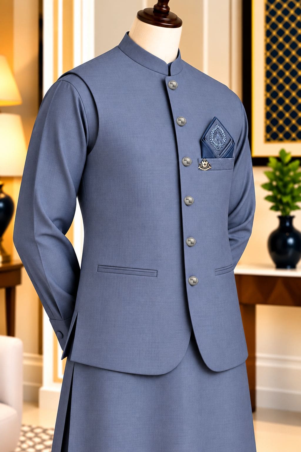 CM-1343  SUIT + WAISTCOAT
