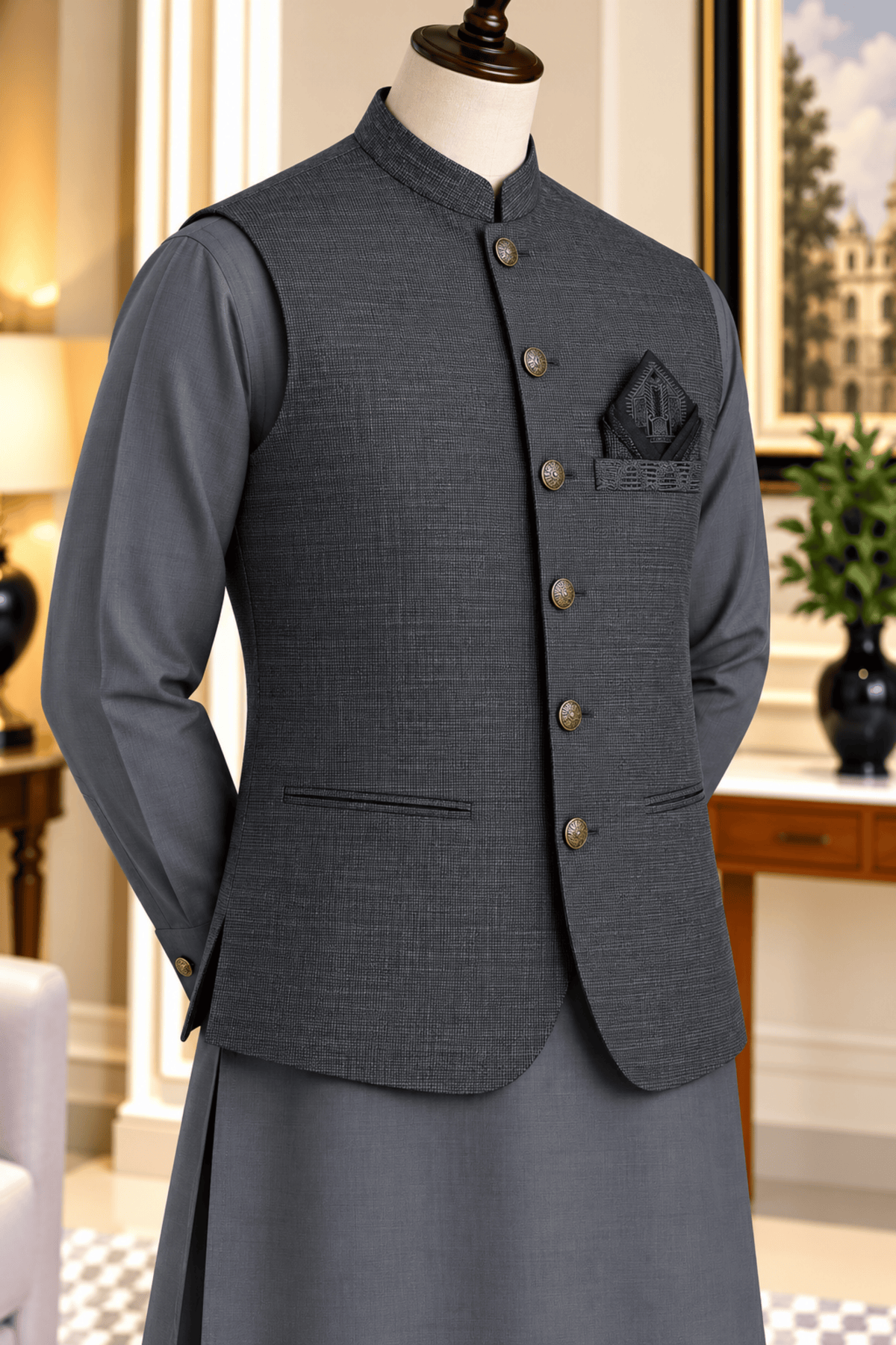 CM-1340  SUIT + WAISTCOAT