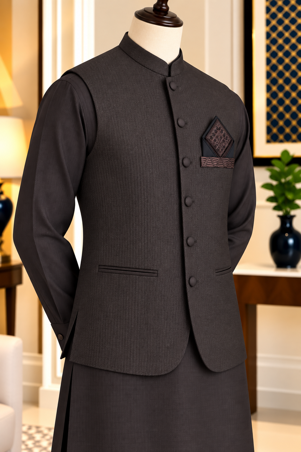 DASTAAN CM-1341  SUIT + WAISTCOAT