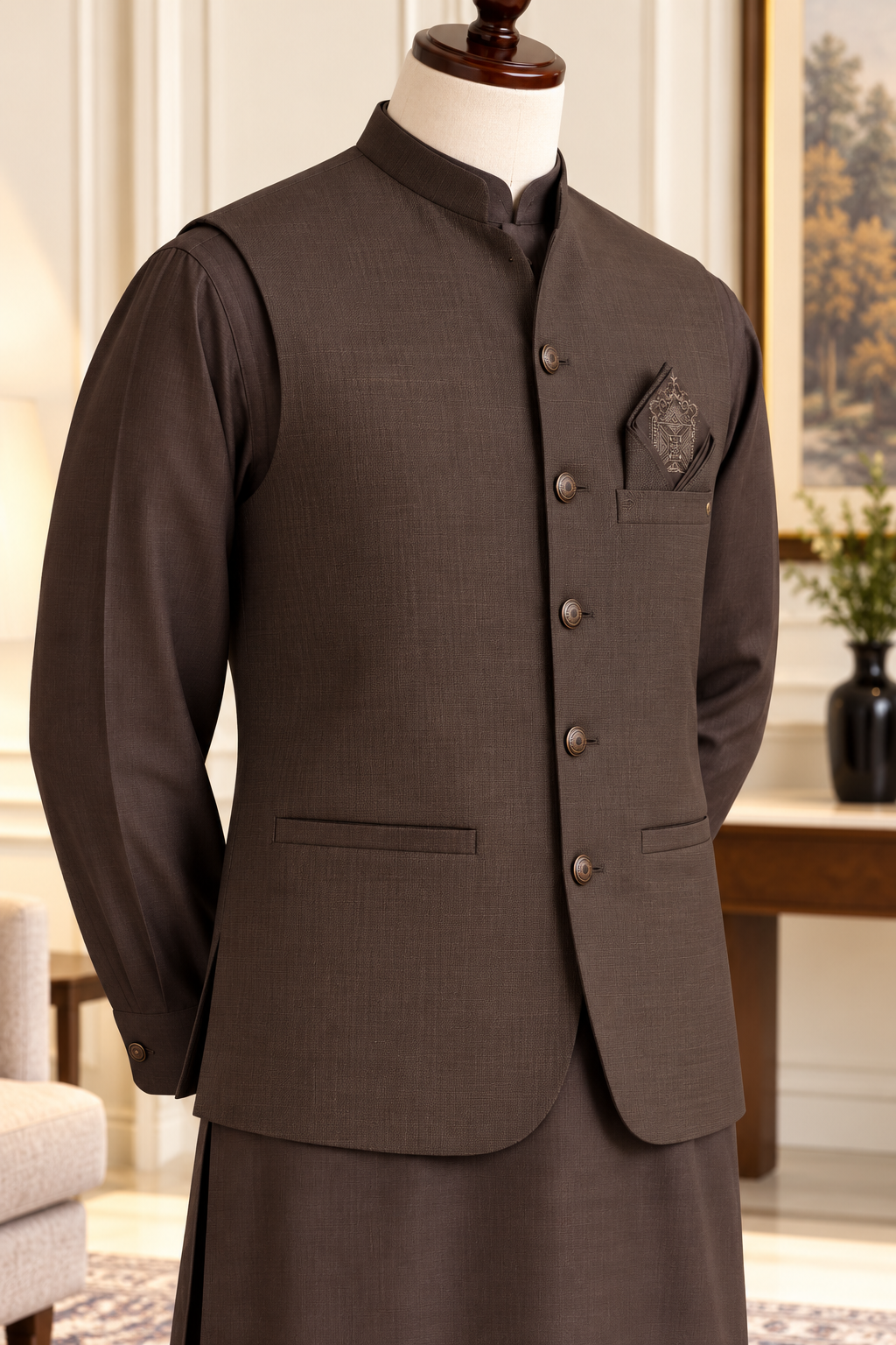 CM-1340  SUIT + WAISTCOAT