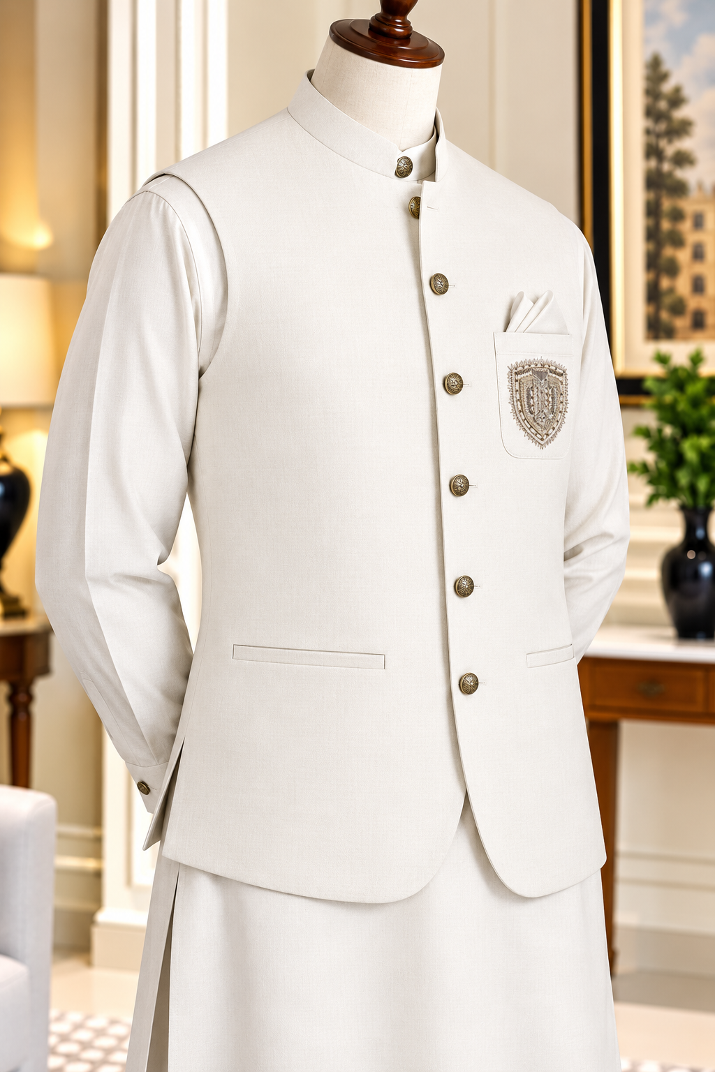 CM-1342  SUIT + WAISTCOAT