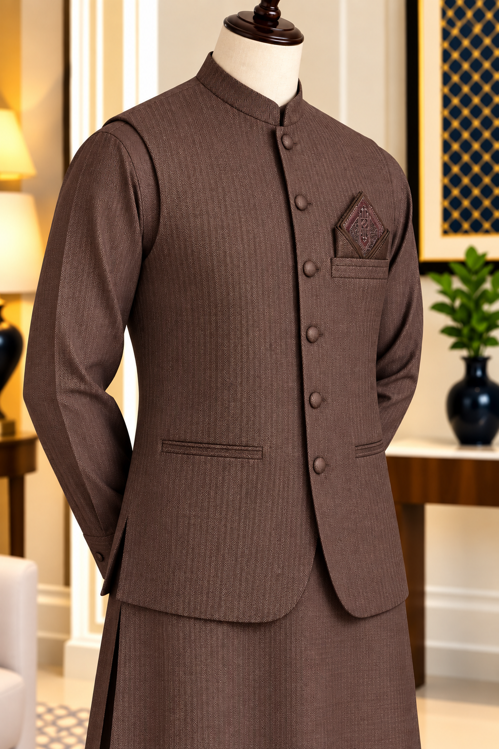 DASTAAN CM-1341  SUIT + WAISTCOAT