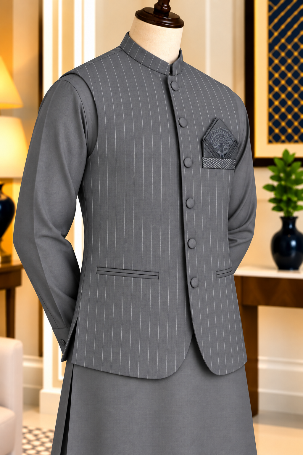DASTAAN CM-1341  SUIT + WAISTCOAT